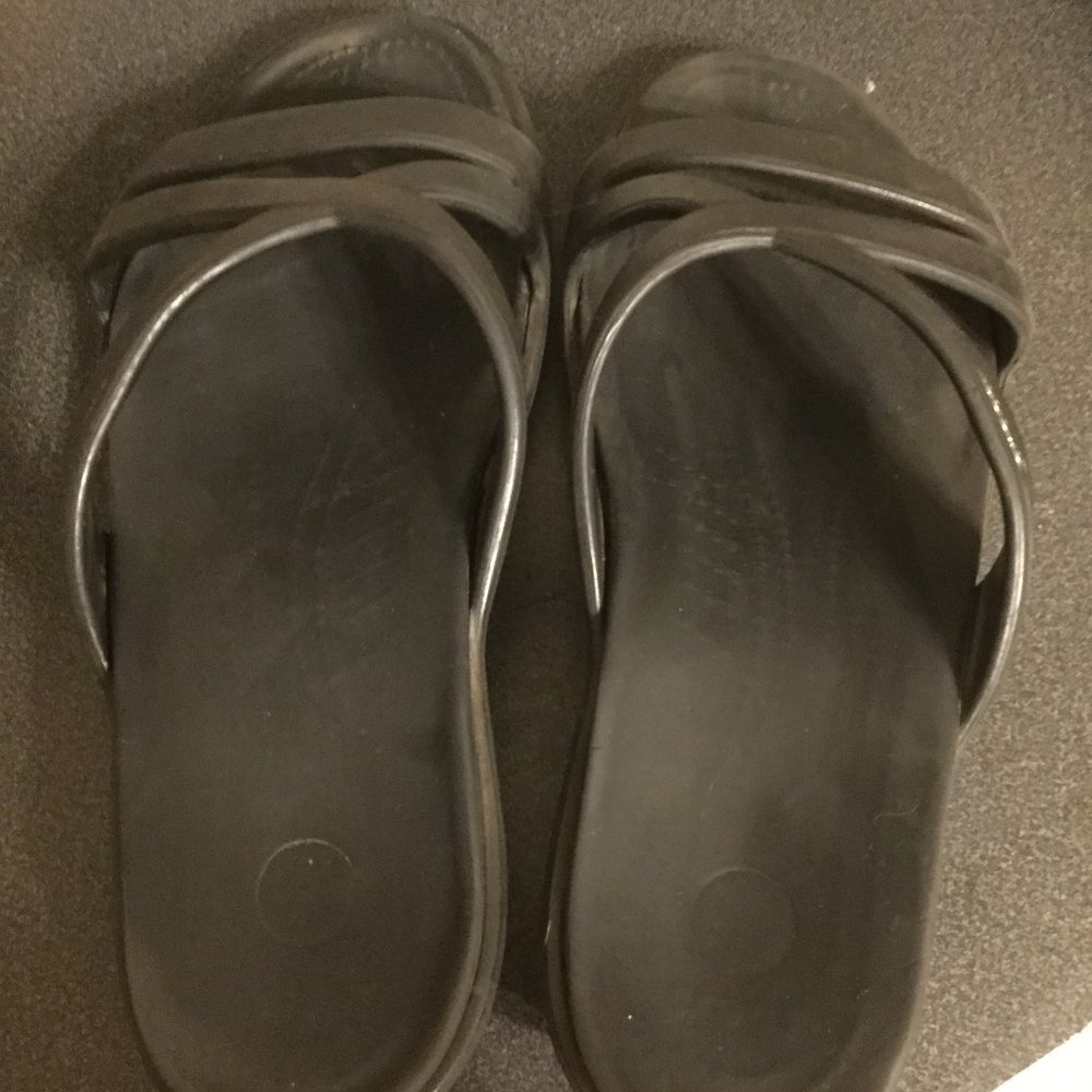 Crocs black slide on sandals size women's 9